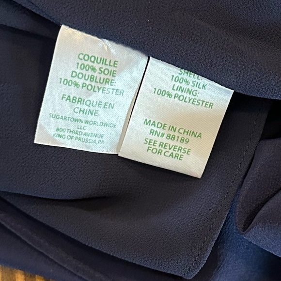 Lilly Pulitzer Rae %100 Silk Square Neckline Tank Blouse in True Navy Sz S - Picture 6 of 7